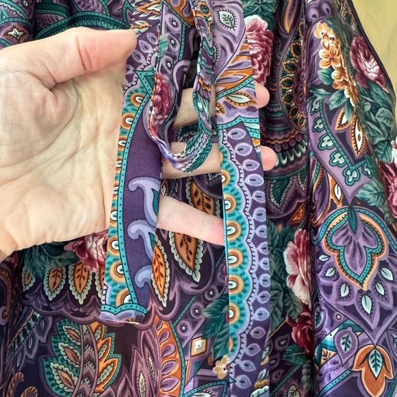 Vintage California Miss Floral Paisley Chemise Slip Dress With Matching Hanger L - Picture 7 of 13